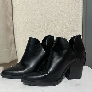 Black Leather Ankle Boots